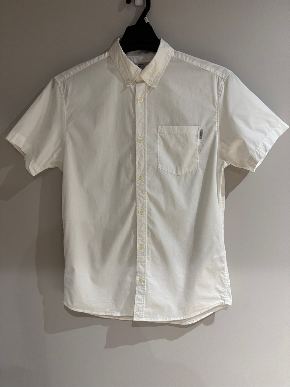 Jack & Jones Short-Sleeve Button-Down Shirt in Off-White Size M